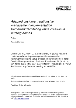 Adapted customer relationship management implementation