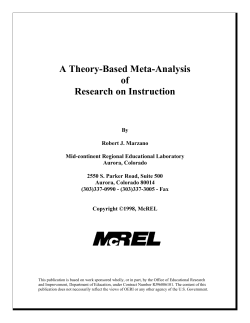 A Theory-Based Meta-Analysis of Research on