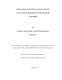 APPLICATION OF NEWTON`S LAW OF COOLING CASE STUDY