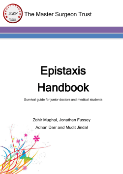 Epistaxis Handbook - The Master Surgeon