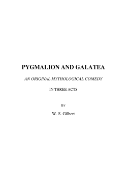 PYGMALION AND GALATEA - The Gilbert and Sullivan Archive