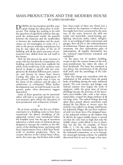 MASS-PRODUCTION AND THE MODERN HOUSE