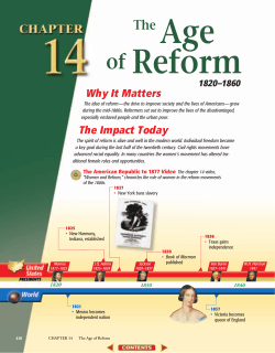 Chapter 14 The Age of Reform