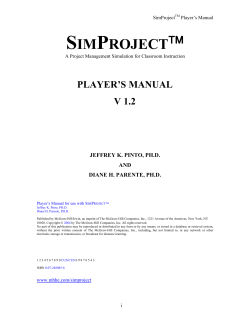 Player`s Manual SIMPROJECT