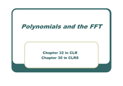 Polynomials and the FFT
