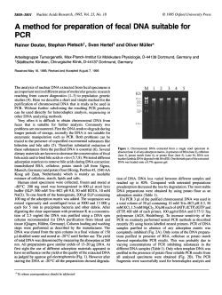 A method for preparation of fecal DNA suitable