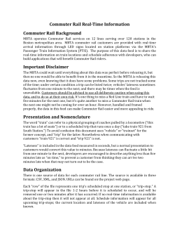 Commuter Rail Real-Time Information Commuter Rail
