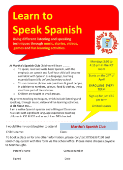 Martha`s Spanish Club - Hawes Down Junior School