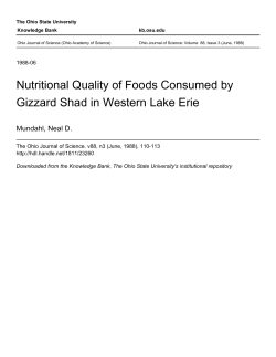 Nutritional Quality of Foods Consumed by Gizzard Shad in Western