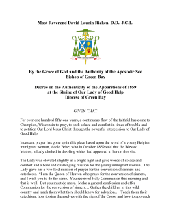 Decree Approving the Apparitions - Shrine of Our Lady of Good Help