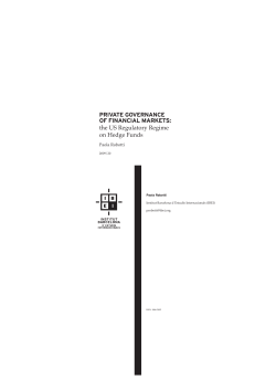 Private Governance of Financial Markets: the US Regulatory