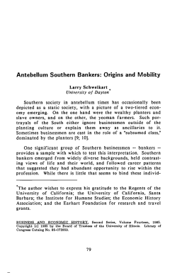Antebellum Southern Bankers - The Business History Conference