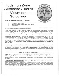 Kids Fun Zone Wristband / Ticket Volunteer Guidelines