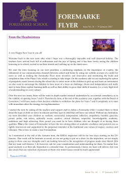 Foremarke Flyer Issue No. 16 5th January 2017