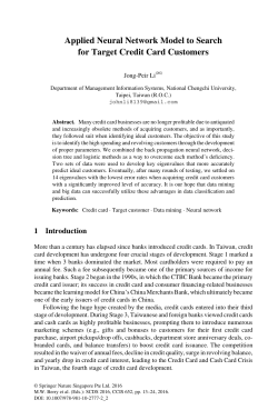 Applied Neural Network Model to Search for Target Credit Card