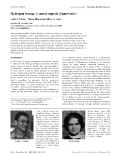 Hydrogen storage in metal&ndash;organic frameworksw