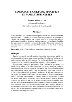 CORPORATE CULTURE SPECIFICS IN FAMILY BUSINESSES