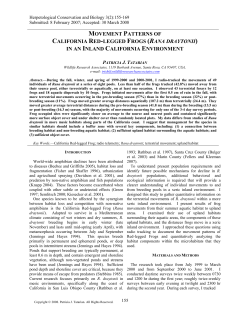 movement patterns of california red-legged frogs