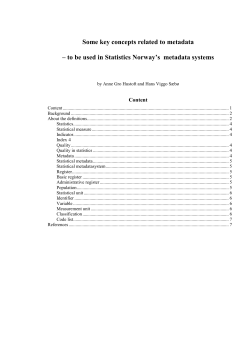 Some key concepts related to metadata &ndash; to be used in