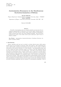 Autoionization Resonances in the Simultaneous
