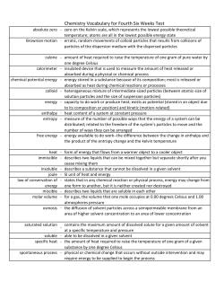 Chemistry Vocabulary for Fourth Six Weeks Test