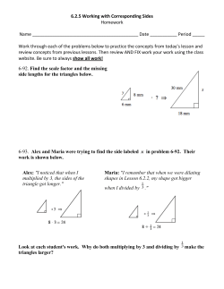 6.2.5 Working with Corresponding Sides Homework Name Date