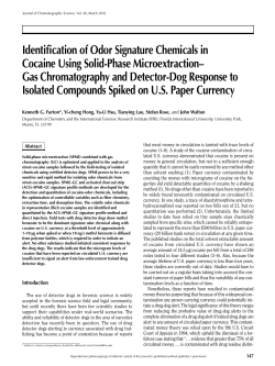 Identification of Odor Signature Chemicals in Cocaine Using Solid