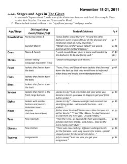 Stages and Ages in The Giver.