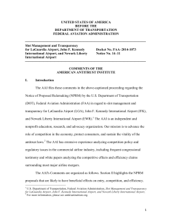 AAI Comments on NYC Airport Slotting