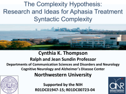The Complexity Hypothesis: Research and Ideas for