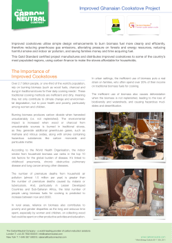 Improved Ghanaian Cookstove Project The Importance of Improved
