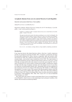 Aerophytic diatoms from caves in central Moravia (Czech