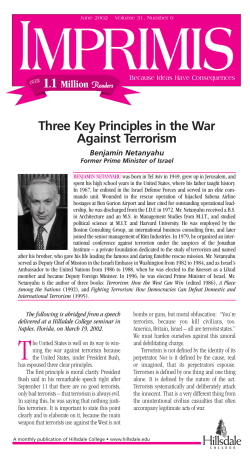 Three Key Principles in the War Against Terrorism