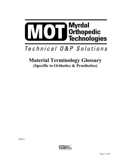Material Terminology Glossary - Myrdal Orthopedic Technologies