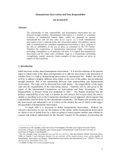 Humanitarian Intervention and State Responsibility