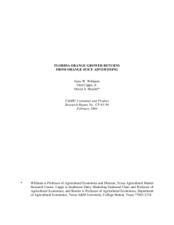 Florida Orange Grower Returns from Orange Juice Advertising