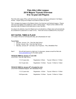 PALL Tryouts Facts 2014 - Palo Alto Little League