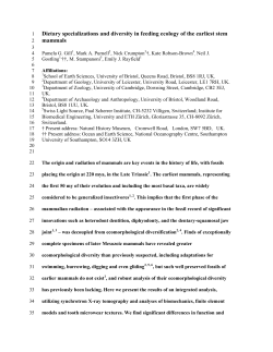 Dietary specializations and diversity in feeding ecology of the