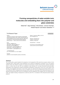 Forming nanoparticles of water-soluble ionic - Beilstein