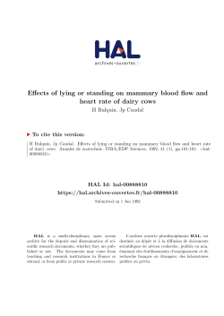 Effects of lying or standing on mammary blood flow and heart rate of