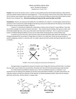 Matter and Motion Winter 2016 Lab 4: Titration of Vitamin C