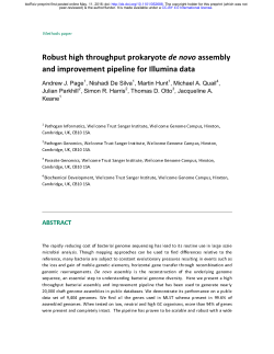 Robust high throughput prokaryote de novo