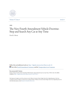The New Fourth Amendment Vehicle Doctrine