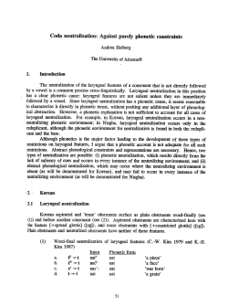 Coda. neutralization: Against purely phonetic constraints
