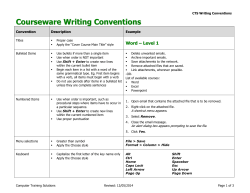 CTS Writing Conventions