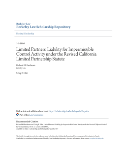 Limited Partners` Liability for Impermissible Control Activity under the