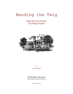 Bending the Twig - Wofford College