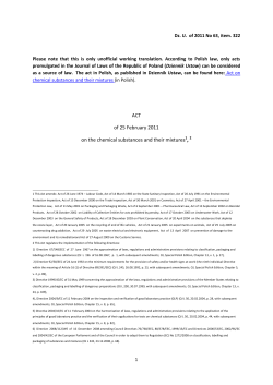 ACT of 25 February 2011 on the chemical substances and their