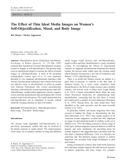 The Effect of Thin Ideal Media Images on Women`s Self