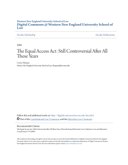 The Equal Access Act: Still Controversial After All These Years